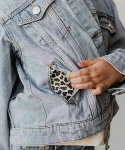 Vendor-unknown EXCLUSIVE! Shirley Denim Jacket With Leopard Lined Pockets KIDS Kid's