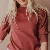 Vendor-unknown Fran Knit Top With Puff Sleeve Marsala Tops