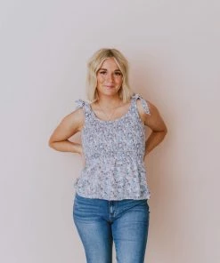 Hayden Los Angelos Georgia Floral Smocked Top Tops
