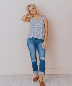 Hayden Los Angelos Georgia Floral Smocked Top Tops