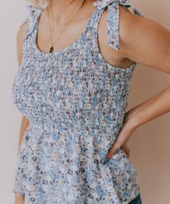 Hayden Los Angelos Georgia Floral Smocked Top Tops