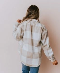 Lucy Avenue Abigail Plaid Jacket Khaki