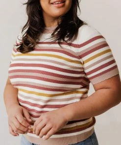 Vendor-unknown Tops Plus Size Janna Striped Sweater Top