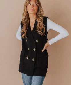 Vendor-unknown Kait Sleeveless Sweater Vest Black