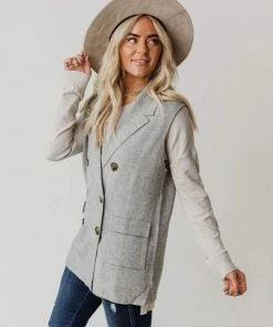 Vendor-unknown Kait Sleeveless Sweater Vest Heather Grey