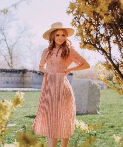 Vendor-unknown Dresses Katerina Pleated Dress Rose Tan 17 Vendor-unknown Dresses Katerina Pleated Dress Rose Tan