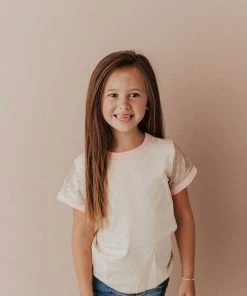 Vendor-unknown KIDS Sequin Sleeve Tee Pink