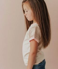 Vendor-unknown KIDS Sequin Sleeve Tee Pink