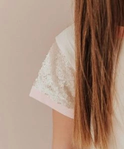 Vendor-unknown KIDS Sequin Sleeve Tee Pink