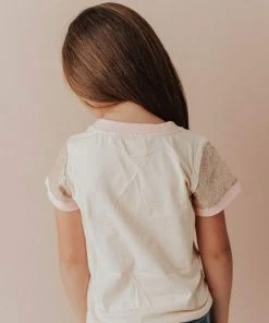 Vendor-unknown KIDS Sequin Sleeve Tee Pink