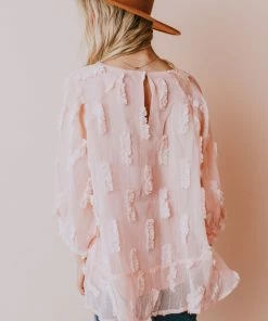 Vendor-unknown Lena Textured Top Blush Tops