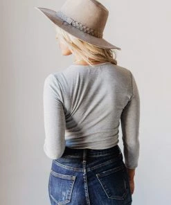 Vendor-unknown Lina Ribbed Jersey Bodysuit Heather Grey