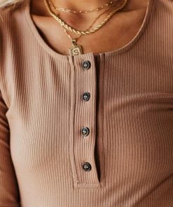 Vendor-unknown Lina Ribbed Jersey Bodysuit Mocha Tops 19 Vendor-unknown Lina Ribbed Jersey Bodysuit Mocha Tops