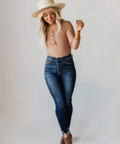 Vendor-unknown Lina Ribbed Jersey Bodysuit Mocha Tops 13 Vendor-unknown Lina Ribbed Jersey Bodysuit Mocha Tops