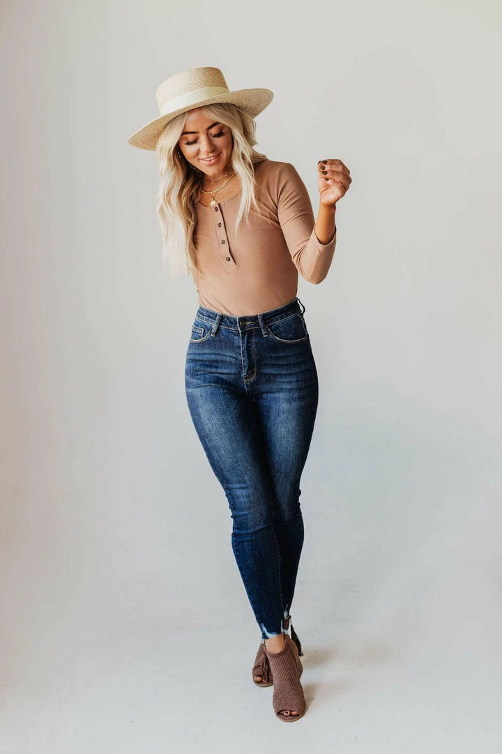 Vendor-unknown Lina Ribbed Jersey Bodysuit Mocha Tops 5 Vendor-unknown Lina Ribbed Jersey Bodysuit Mocha Tops