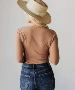 Vendor-unknown Lina Ribbed Jersey Bodysuit Mocha Tops 18 Vendor-unknown Lina Ribbed Jersey Bodysuit Mocha Tops