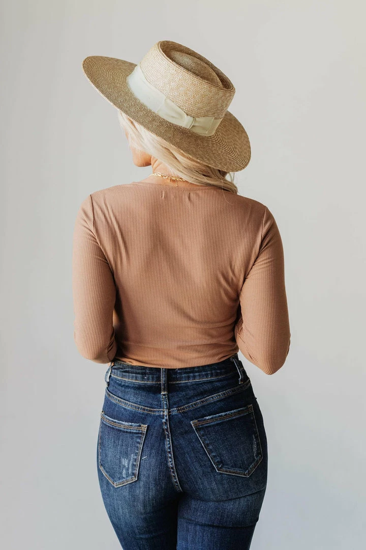 Vendor-unknown Lina Ribbed Jersey Bodysuit Mocha Tops 10 Vendor-unknown Lina Ribbed Jersey Bodysuit Mocha Tops