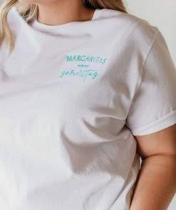 Tops Margaritas With My Señoritas Embroidered Tee