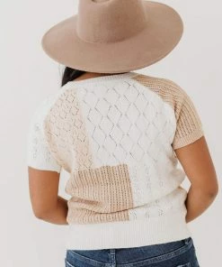 Vendor-unknown Mary Color Block Knit Sweater Ivory