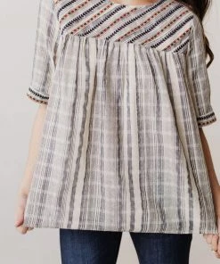 Vendor-unknown May Striped Top Navy