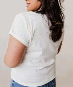 Vendor-unknown Tops Plus Size Peachy Embroidered Tee