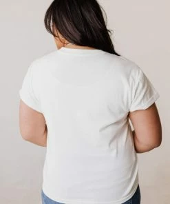 Vendor-unknown Tops Plus Size Peachy Embroidered Tee
