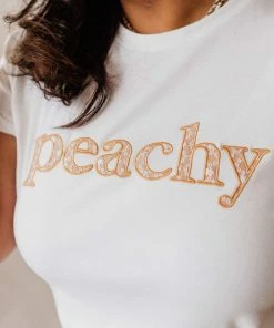 Vendor-unknown Tops Plus Size Peachy Embroidered Tee