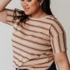 Vendor-unknown Tops PLUS Hunter Striped Tee Camel