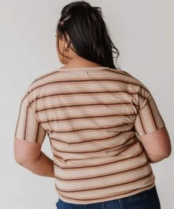 Vendor-unknown Tops PLUS Hunter Striped Tee Camel