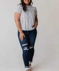 Vendor-unknown Tops PLUS Priscilla Smocked Yoke Blouse 11 Vendor-unknown Tops PLUS Priscilla Smocked Yoke Blouse