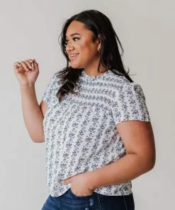 Vendor-unknown Tops PLUS Priscilla Smocked Yoke Blouse 8 Vendor-unknown Tops PLUS Priscilla Smocked Yoke Blouse