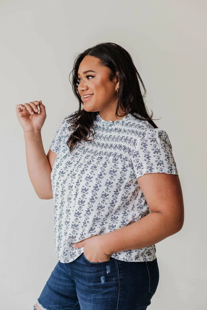 Vendor-unknown Tops PLUS Priscilla Smocked Yoke Blouse 4 Vendor-unknown Tops PLUS Priscilla Smocked Yoke Blouse