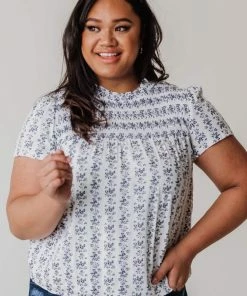 Vendor-unknown Tops PLUS Priscilla Smocked Yoke Blouse