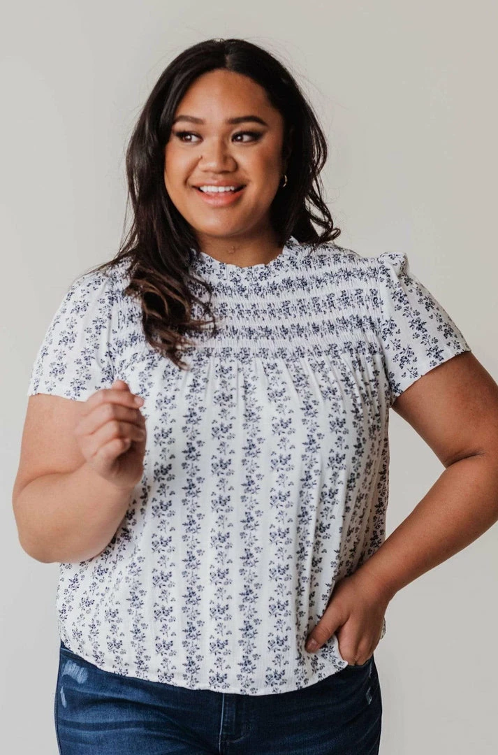 Vendor-unknown Tops PLUS Priscilla Smocked Yoke Blouse 3 Vendor-unknown Tops PLUS Priscilla Smocked Yoke Blouse