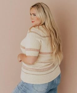 Vendor-unknown Tops PLUS Simone Textured Yarn Knit Top Natural