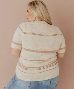 Vendor-unknown Tops PLUS Simone Textured Yarn Knit Top Natural