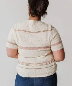 Vendor-unknown Tops PLUS Simone Textured Yarn Knit Top Natural