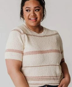 Vendor-unknown Tops PLUS Simone Textured Yarn Knit Top Natural