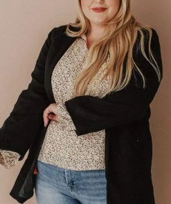 Vendor-unknown Tops Plus Size EXCLUSIVE! Emrie Blazer Black