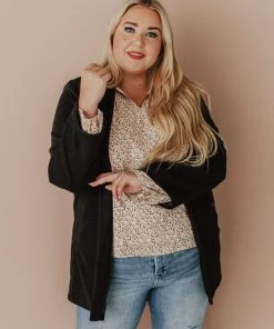 Vendor-unknown Tops Plus Size EXCLUSIVE! Emrie Blazer Black 13 Vendor-unknown Tops Plus Size EXCLUSIVE! Emrie Blazer Black