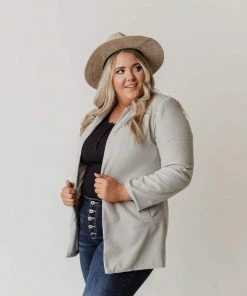 Vendor-unknown Plus Size EXCLUSIVE! Emrie Blazer Grey