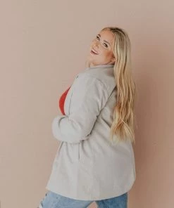 Vendor-unknown Plus Size EXCLUSIVE! Emrie Blazer Grey