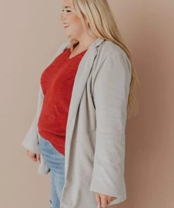 Vendor-unknown Plus Size EXCLUSIVE! Emrie Blazer Grey