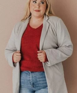 Vendor-unknown Plus Size EXCLUSIVE! Emrie Blazer Grey