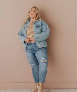 Vendor-unknown Plus Size EXCLUSIVE! Shirley Denim Jacket With Leopard Lined Pockets Tops 15 Vendor-unknown Plus Size EXCLUSIVE! Shirley Denim Jacket With Leopard Lined Pockets Tops