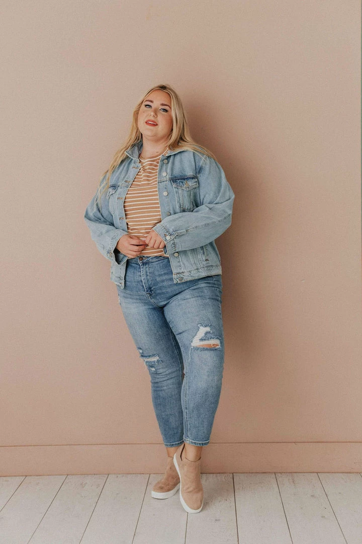 Vendor-unknown Plus Size EXCLUSIVE! Shirley Denim Jacket With Leopard Lined Pockets Tops 7 Vendor-unknown Plus Size EXCLUSIVE! Shirley Denim Jacket With Leopard Lined Pockets Tops