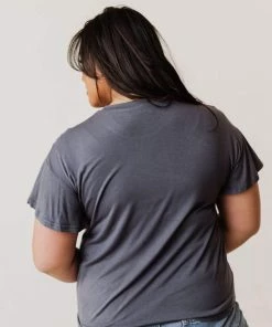 Vendor-unknown Tops Plus Size Horoscope Embroidered Tee Charcoal