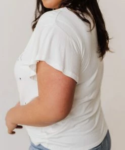 Vendor-unknown Tops Plus Size Horoscope Embroidered Tee Ivory