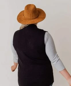 Vendor-unknown Tops Plus Size Kait Sleeveless Sweater Vest Black
