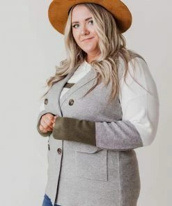 Vendor-unknown Plus Size Kait Sleeveless Sweater Vest Heather Grey Tops